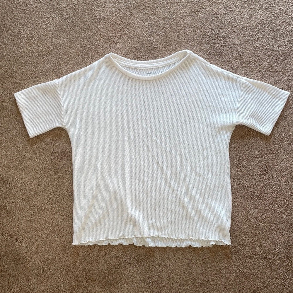 Cream Knitted Short Sleeve by AE